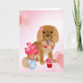 Ruby Cavalier King Charles Spaniel Valentine Karte (Vorderseite)