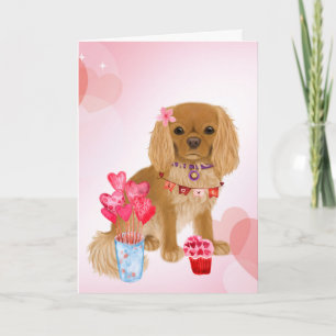 Ruby Cavalier King Charles Spaniel Valentine Karte