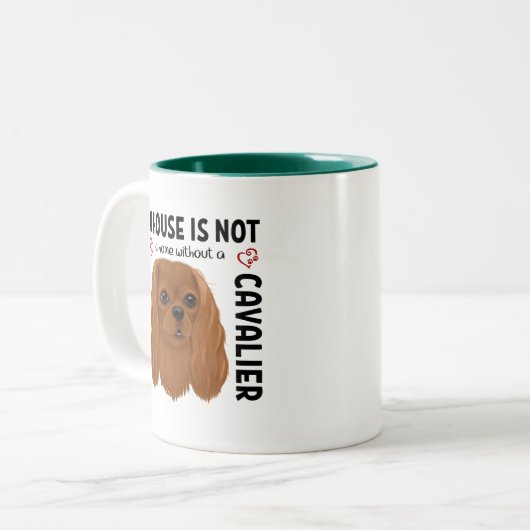 Ruby Cavalier King Charles Spaniel Zweifarbige Tasse (Vorderseite Links)