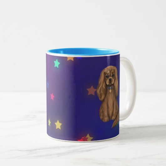 Ruby Cavalier King Charles Spaniel Zweifarbige Tasse (VorderseiteRechts)