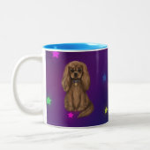 Ruby Cavalier King Charles Spaniel Zweifarbige Tasse (Links)