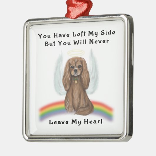 Ruby Cavalier Pet Loss Memorial Geschenk Ornament Aus Metall (Links)