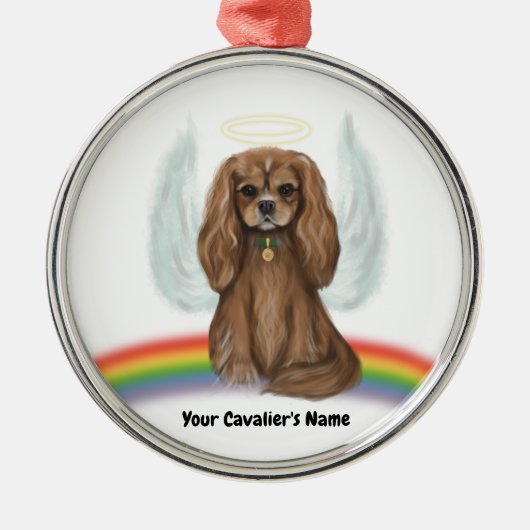 Ruby Cavalier Pet Loss Ornament - individuell eins Aus Metall (Vorne)