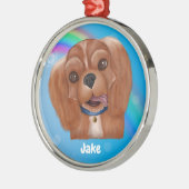 Ruby Cavalier Pet Loss Ornament - individuell eins Aus Metall (Links)