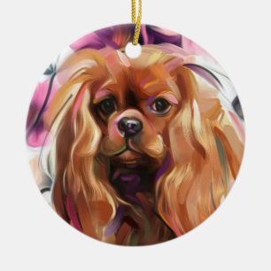 Ruby Cavalier  Vintage Flora Keramikornament