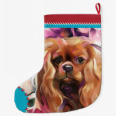 Ruby Cavalier Weihnachtsfest Strumpf rot Türkis Großer Weihnachtsstrumpf (Rückseite)