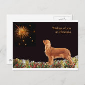 Ruby Christmas Cavalier Feiertagspostkarte (Vorne/Hinten)