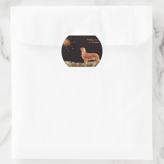 Ruby Christmas Cavalier Runder Aufkleber (Tasche)