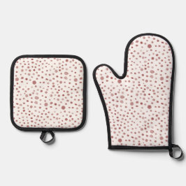Ruby Confetti Wassercolor Dots Ofenhandschuh & Topflappen-Set