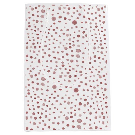 Ruby Confetti Watercolor Dots Geschenktasche Mittlere Geschenktüte (Vorderseite)