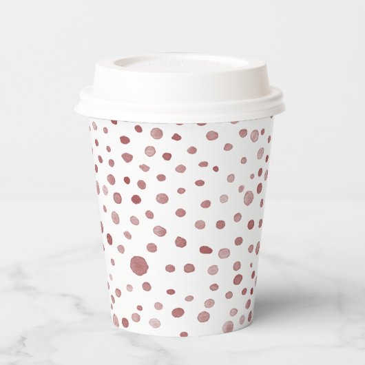 Ruby Confetti Watercolor Dots Paper Cup Pappbecher (Links)