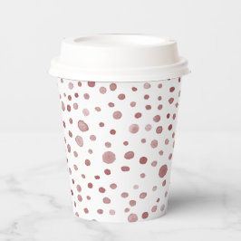 Ruby Confetti Watercolor Dots Paper Cup Pappbecher