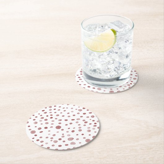 Ruby Confetti Watercolor Dots Paper Untersetzer (Vor Ort)