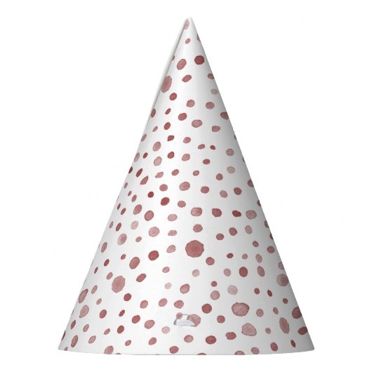 Ruby Confetti Watercolor Dots Party Hat Partyhütchen (Links)