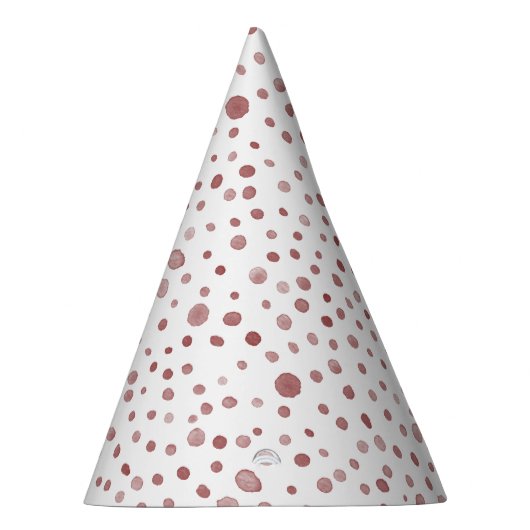 Ruby Confetti Watercolor Dots Party Hat Partyhütchen (Rechts)