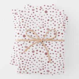 Ruby Confetti Watercolor Dots Wrapping Paper Geschenkpapier Set