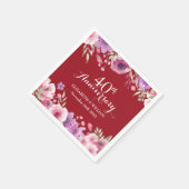 Ruby Country Floral zum 40. Hochzeitstag Serviette (Ecke)
