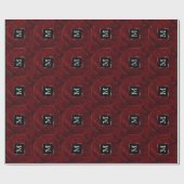 Ruby Crimson Red | Classic Grunge Monogram Geschenkpapier (Flach)