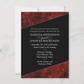 Ruby Crimson Red | Classic Grunge Wedding Names Einladung (Vorderseite)