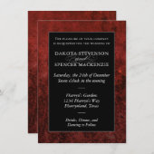 Ruby Crimson Red | Classic Grunge Wedding Names Einladung (Vorne/Hinten)