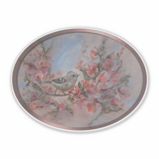 Ruby Crowned Kinglet Aufkleber (Vorderseite)