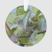 Ruby-crowned Kinglet Bird Ornament with Place Year (Vorderseite)