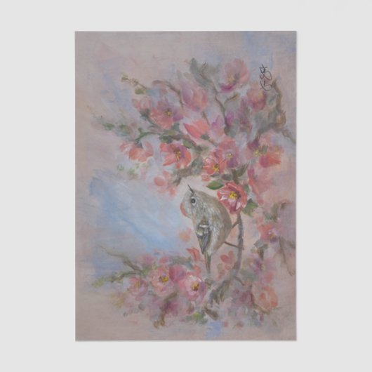 Ruby Crowned Kinglet Bird Seidenpapier (Vorderseite)