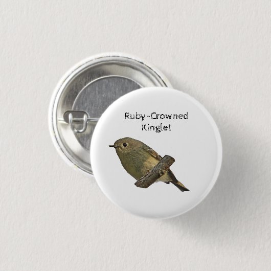 Ruby-Crowned Kinglet Button (Vorne & Hinten)