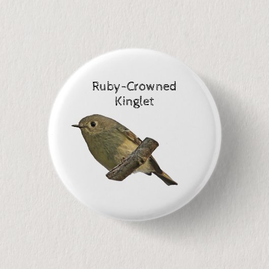 Ruby-Crowned Kinglet Button (Vorderseite)