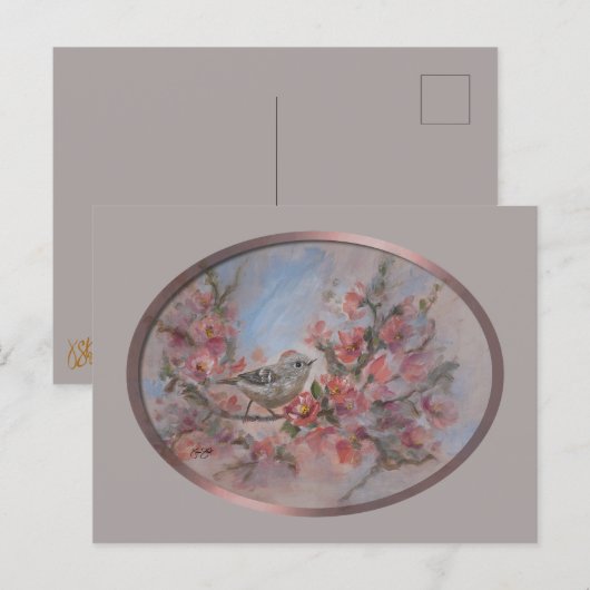 Ruby Crowned Kinglet Postkarte (Vorne/Hinten)