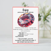 Ruby Crystal Meaning Card Einladung (Stehend Vorderseite)