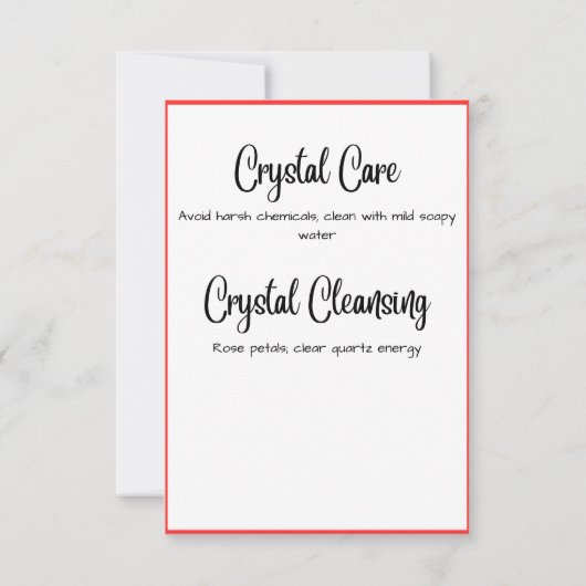 Ruby Crystal Meaning Card Einladung (Rückseite)