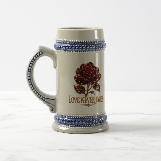 Ruby Crystal Rose – Love Never Fades Bierglas (Links)