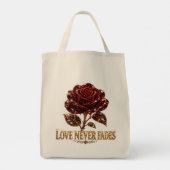 Ruby Crystal Rose – Love Never Fades Tragetasche (Rückseite)