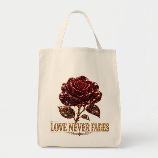 Ruby Crystal Rose – Love Never Fades Tragetasche (Vorne)