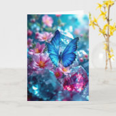 Ruby Crystals Garden Butterfly Grußkarte Karte (Gelbe Blume)