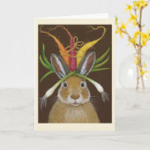 Ruby das Kaninchen faltete Grußkarte Karte (Gelbe Blume)