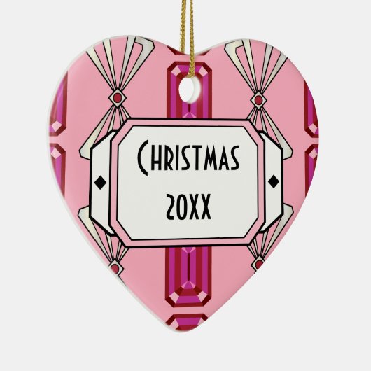 Ruby Deko Stripe Keramik Ornament (Rechts)