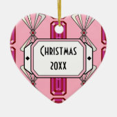 Ruby Deko Stripe Keramik Ornament (Vorne)