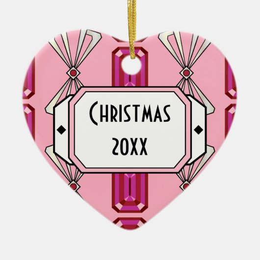 Ruby Deko Stripe Keramik Ornament (Vorne)