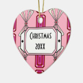 Ruby Deko Stripe Keramik Ornament (Links)