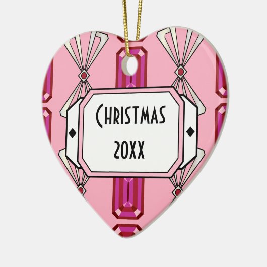 Ruby Deko Stripe Keramik Ornament (Links)