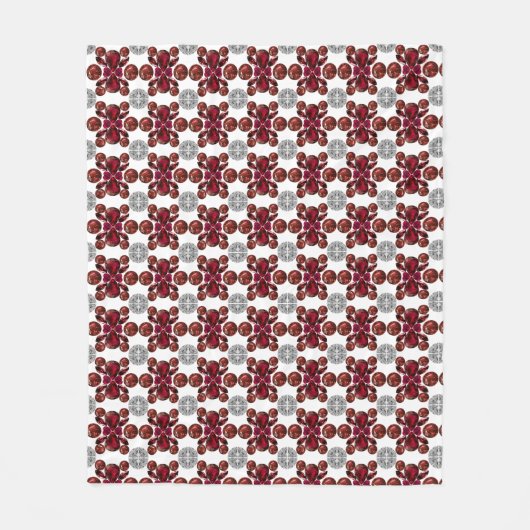 Ruby & Diamond Gemstone Art Red Fleecedecke (Vorderseite)