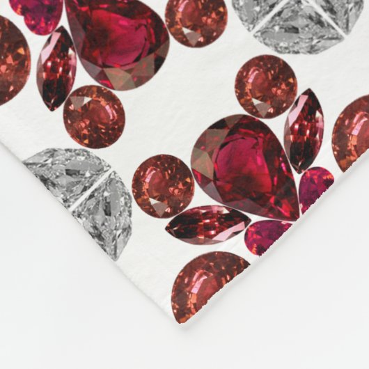 Ruby & Diamond Gemstone Art Red Fleecedecke (Ecke)