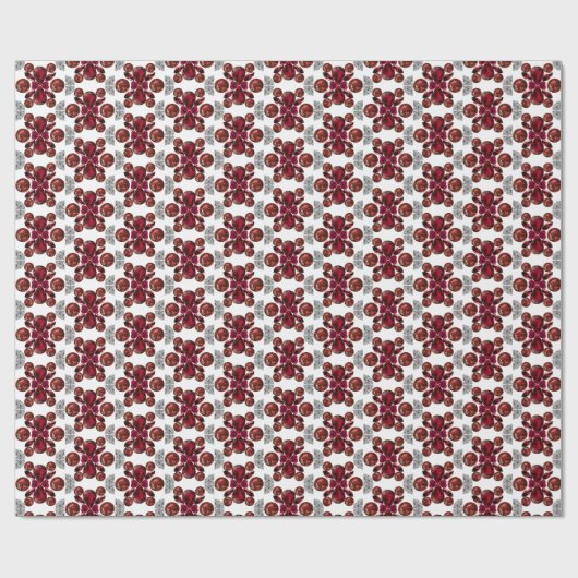 Ruby & Diamond Gemstone Art Red Geschenkpapier (Flach)
