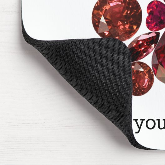 Ruby & Diamond Gemstone Art Red Mousepad (Ecke)
