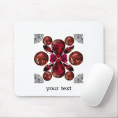 Ruby & Diamond Gemstone Art Red Mousepad (Mit Mouse)