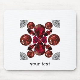 Ruby & Diamond Gemstone Art Red Mousepad