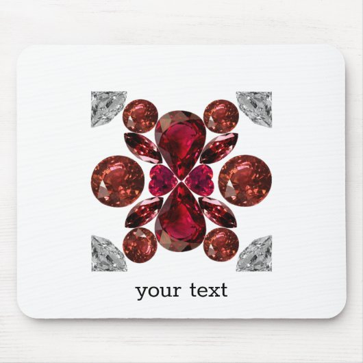 Ruby & Diamond Gemstone Art Red Mousepad (Vorne)