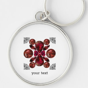 Ruby & Diamond Gemstone Art Red Schlüsselanhänger
